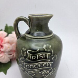 Vintage Small Irish Green Poteen Jug from Knock Pottery Mid Century Pitcher